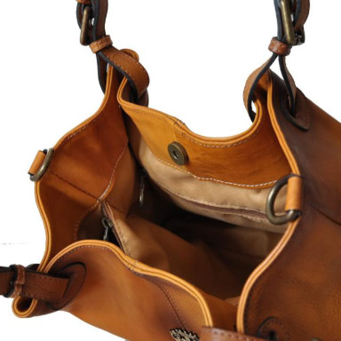 Pratesi BMA168/P - Collodi Small Woman Bag in cow leather Bruce Brown