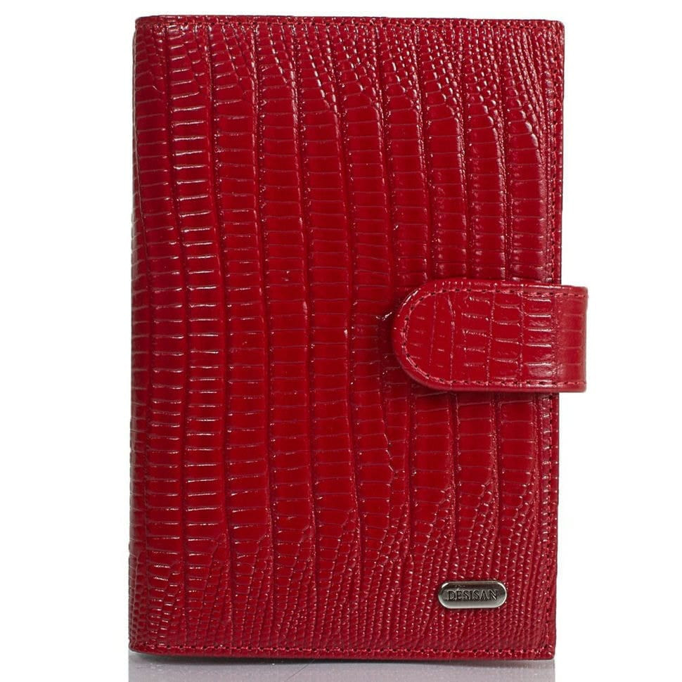 Обкладинка авто+паспорт шкіряна Desisan 102-131 червоний лазер