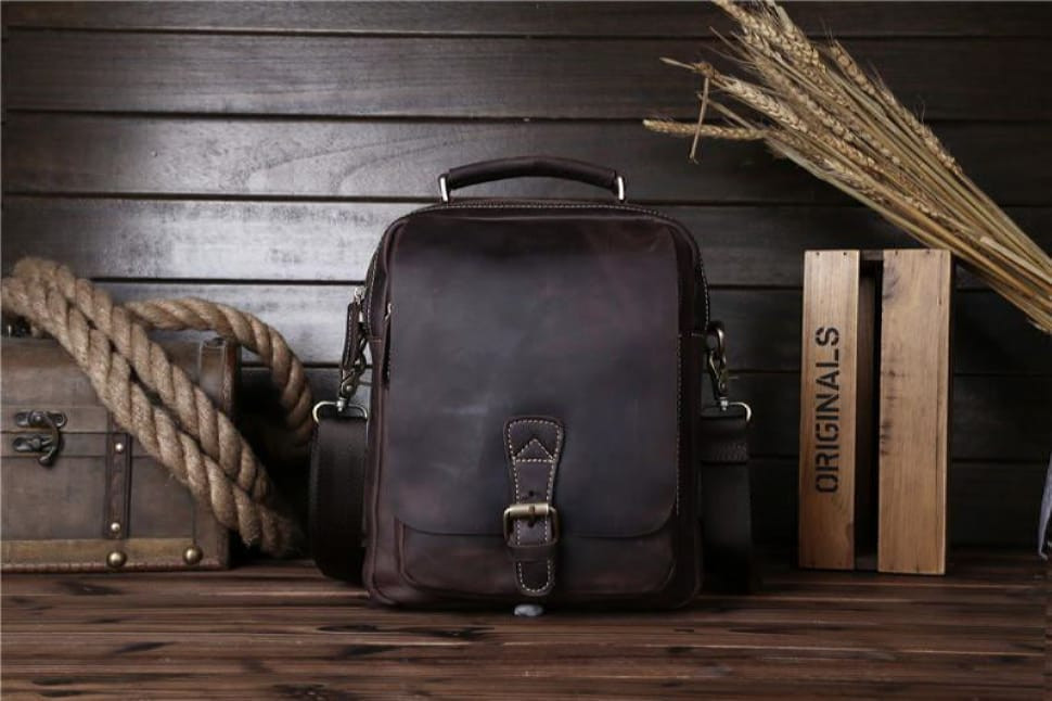 Чоловіча шкіряна сумка через плече, колір коричневий, Bexhill bx035bl