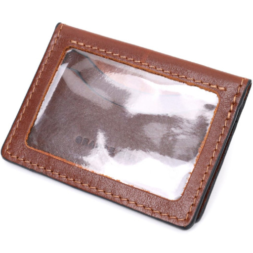 Шкіряна невелика візитниця GRANDE PELLE 11632 Коричневий