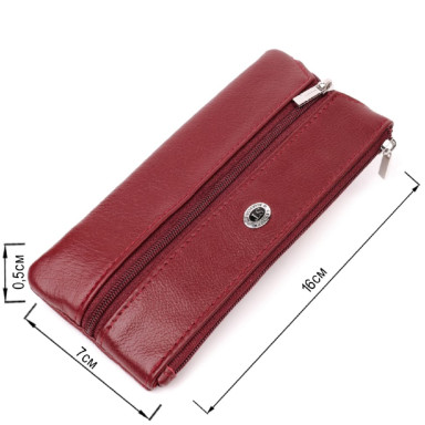 Містка ключниця з натуральної шкіри ST Leather 22508 Бордовий