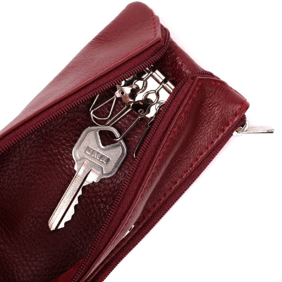 Вместительная ключница из натуральной кожи ST Leather 22508 Бордовый
