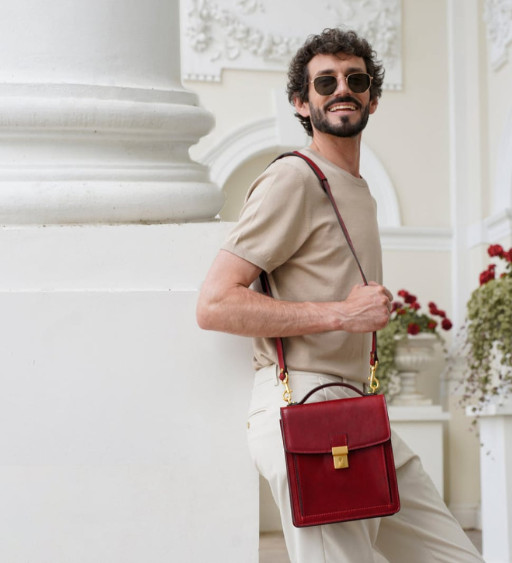 Маленький шкіряний портфель - Walden - Червоний колір - Time Resistance 5242401