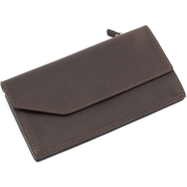 Wallet leather Elegante, matte chocolate Grande Pelle 514120