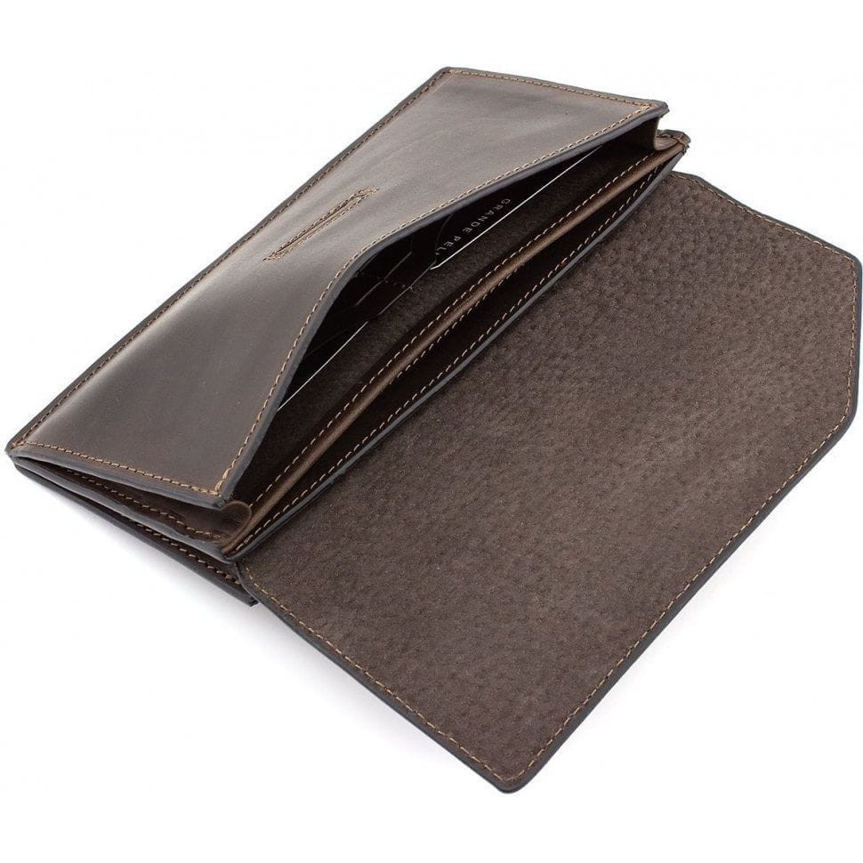 Портмоне шкіряне Elegante, шоколад матовий Grande Pelle 514120