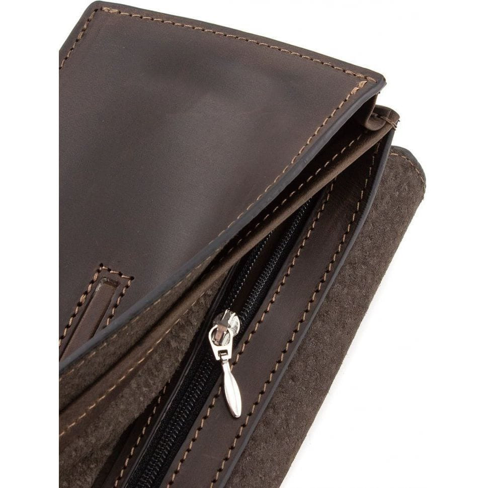 Портмоне шкіряне Elegante, шоколад матовий Grande Pelle 514120