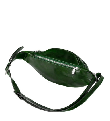 Womens Leather Sling Bag Belly Bag - Independent People -  Green color -  Time Resistance 5231601W