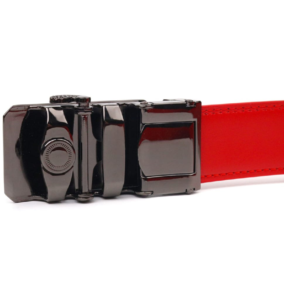 Брючний ремінь із пряжкою-автомат із натуральної шкіри Vintage 20220 Червоний