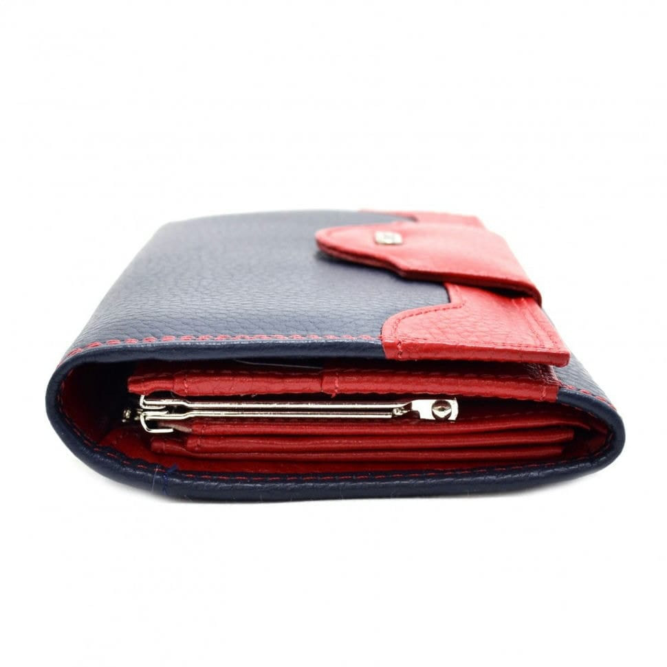 Гаманець жіночий шкіряний CANPEL 2033-241 dm синьо-червоний флотар