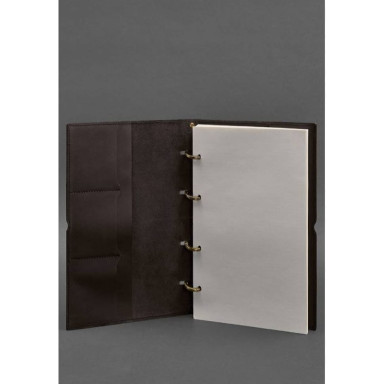 Leather notebook A4 on rings (soft-book) 9.0 soft cover brown