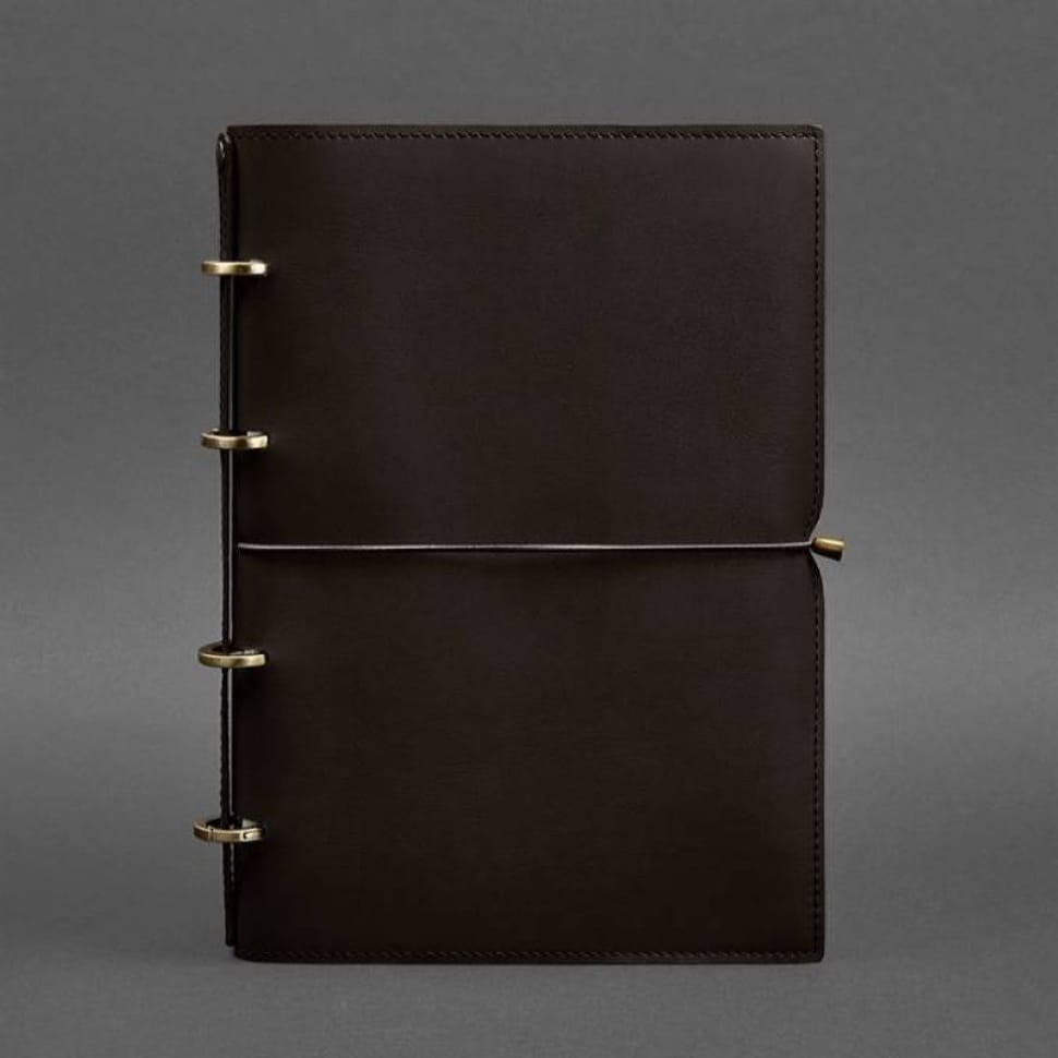 Leather notebook A4 on rings (soft-book) 9.0 soft cover brown
