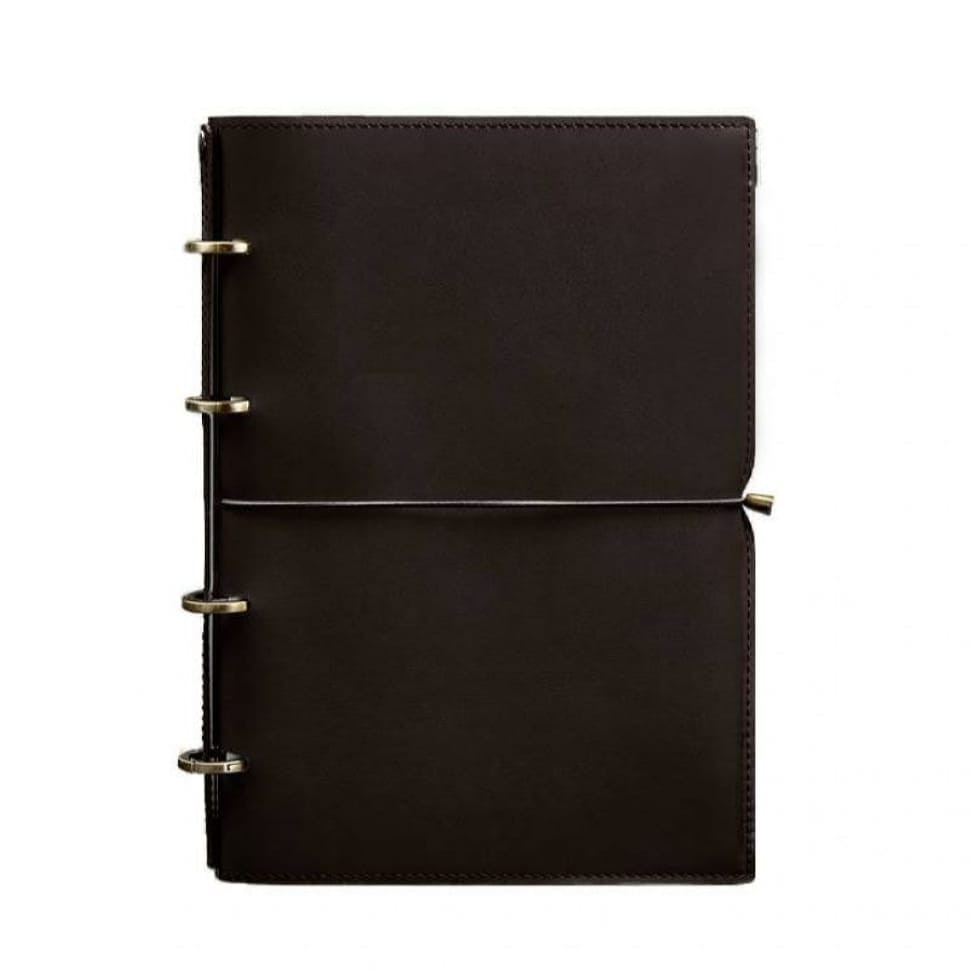 Leather notebook A4 on rings (soft-book) 9.0 soft cover brown