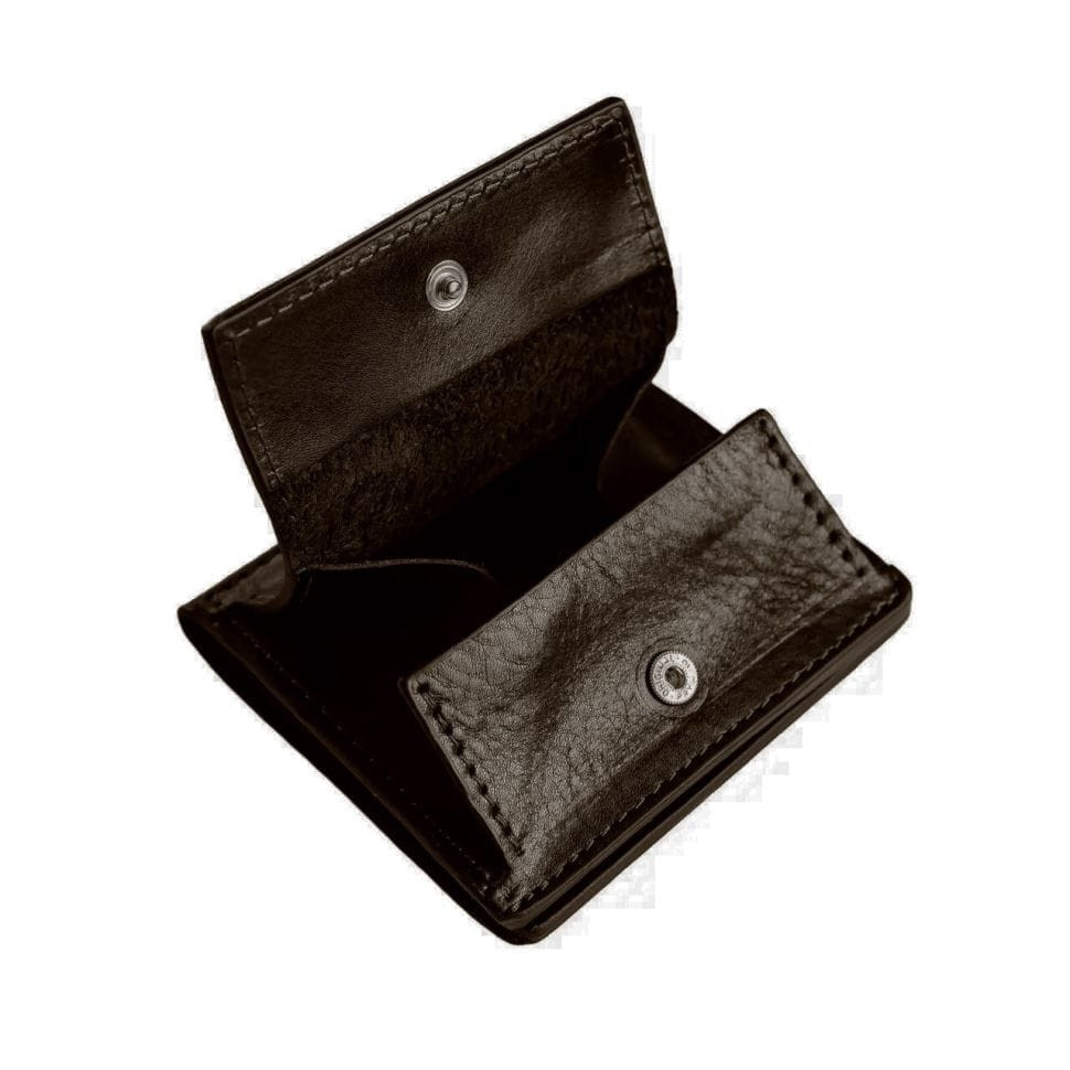 Mens leather bifold wallet with coin holder Grande Pelle 528620 brown