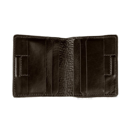 Чоловічий шкіряний портмоне біфолд з монетницею Grande Pelle 528620 коричневий