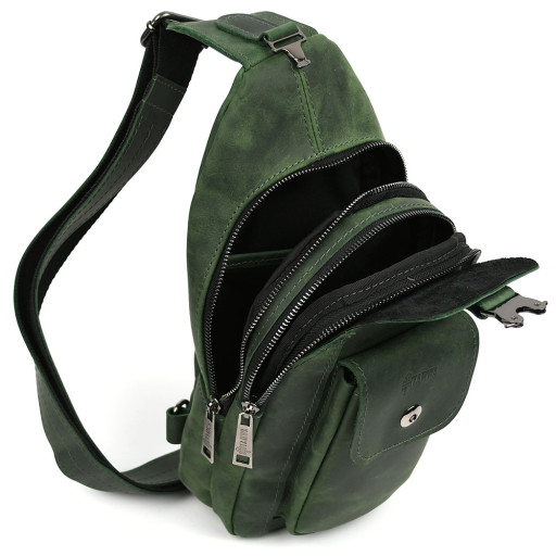 Модний рюкзак слінг на одну шлейку зелений TARWA RE-4007-3md