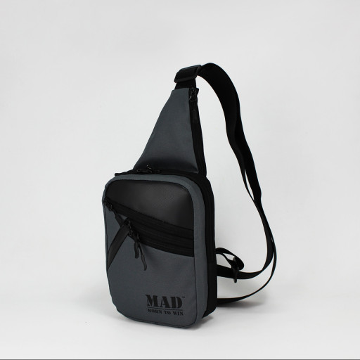 Сумка через плече AXEL сіра від MAD born to win™