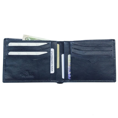 Leather wallet Viasorte 537 navy blue