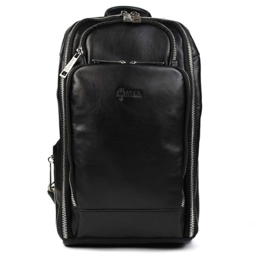 Чоловічий рюкзак слінг на одне плече TARWA GA-0910-4lx чорна Наппа