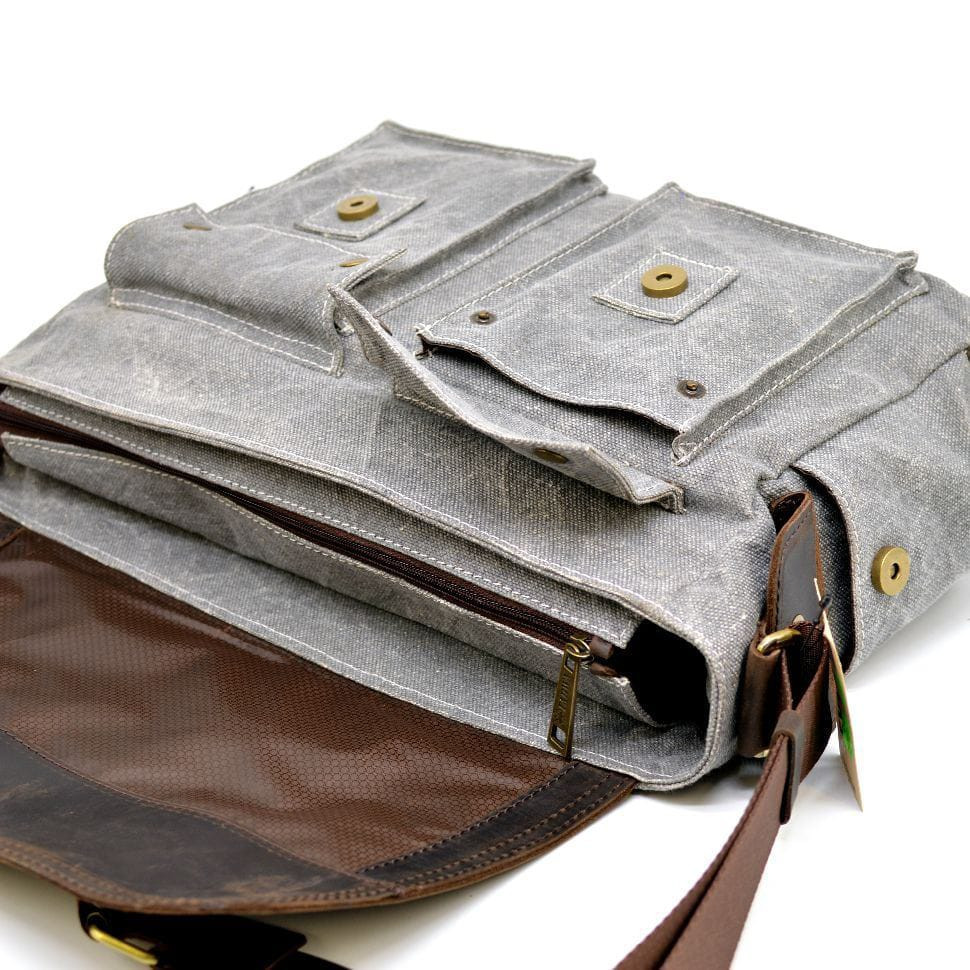 Чоловіча сумка мікс тканини канвас і шкіри RGj-6690-4lx TARWA