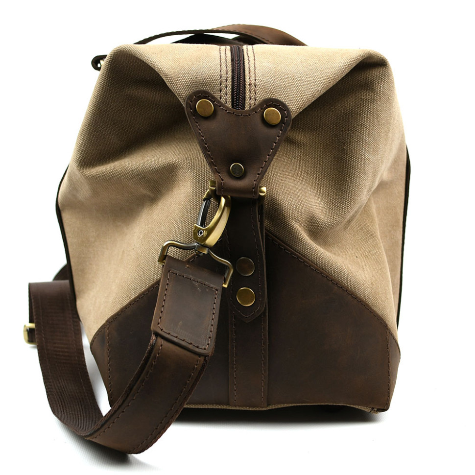 TARWA RCs-0320-4lx travel sports bag made of sand canvas and crazy horse leather