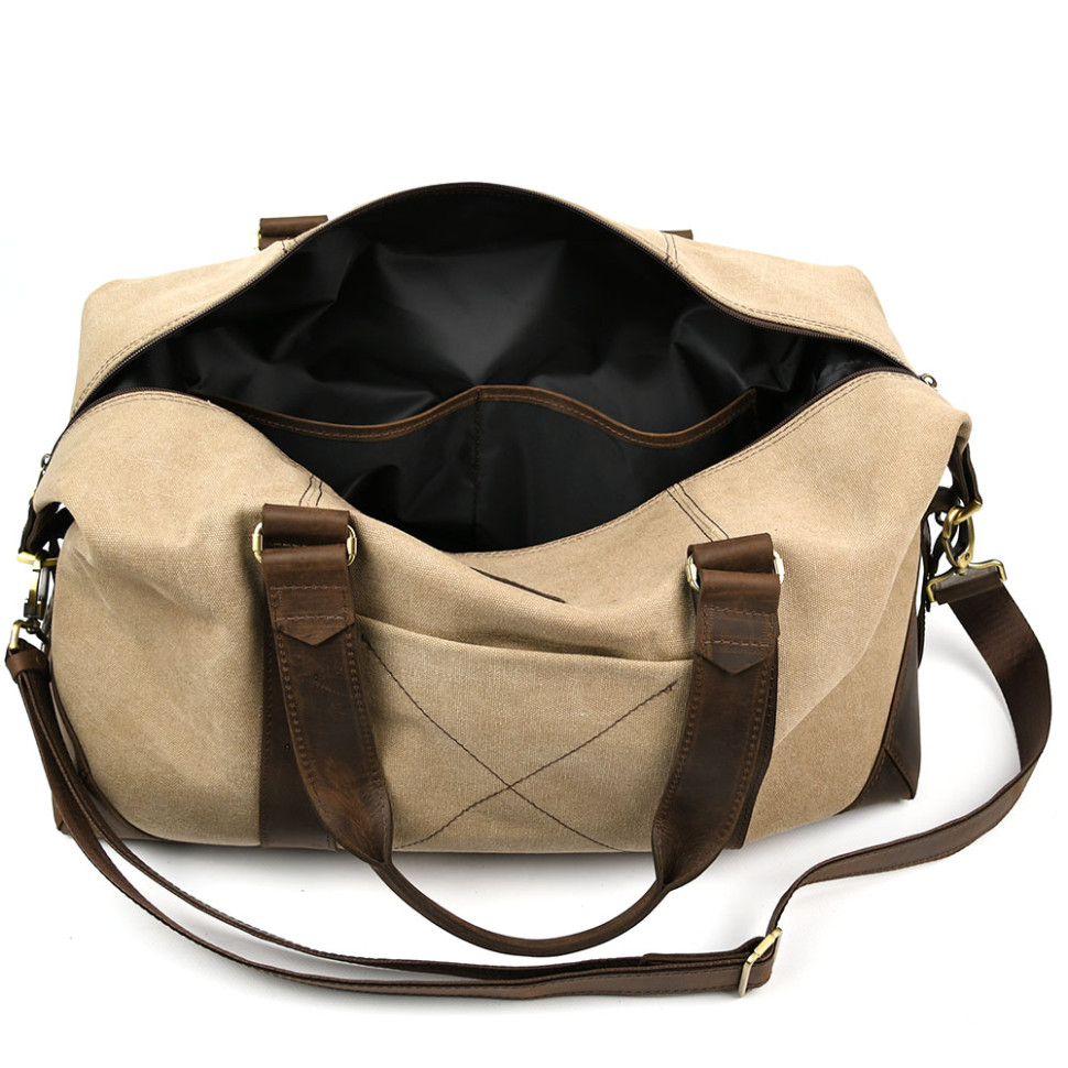 TARWA RCs-0320-4lx travel sports bag made of sand canvas and crazy horse leather
