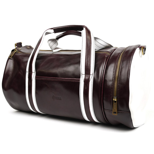 Спортивна шкіряна сумка люкс класу TARWA GBur-5565-4lx бургунді