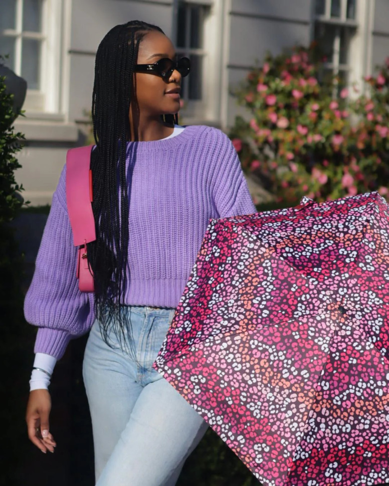 Жіноча міні парасолька Fulton L501 Tiny-2 Funky Leopard (Рожевий леопард)