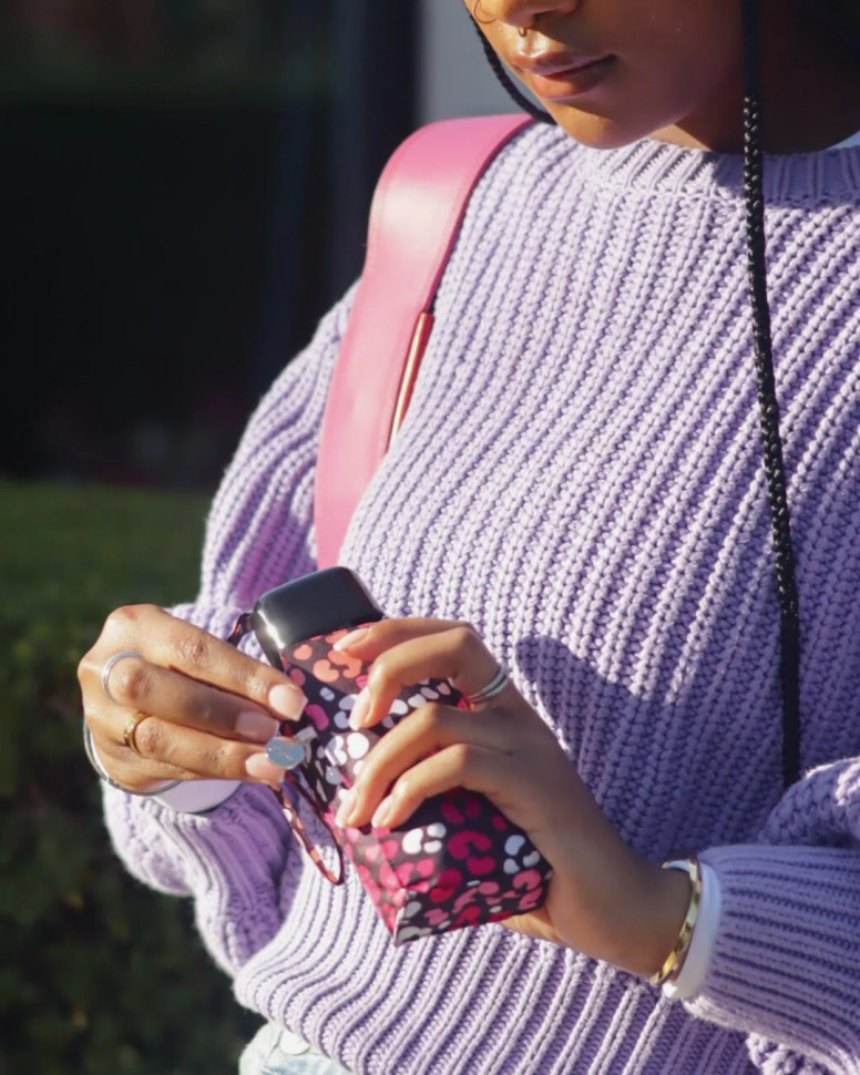 Жіноча міні парасолька Fulton L501 Tiny-2 Funky Leopard (Рожевий леопард)