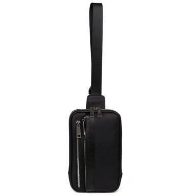 Mens business sling bag, business style TARWA RAG-1537-4lx black crazy and nappa