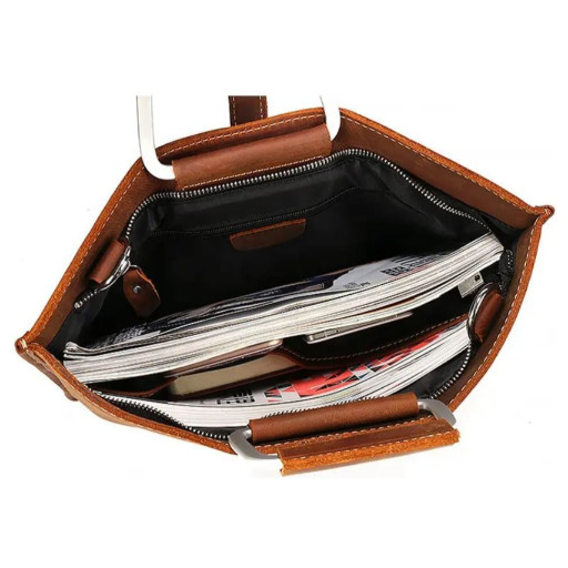 Чоловіча шкіряна папка-портфель із металевими ручками tid14121B Tiding 1