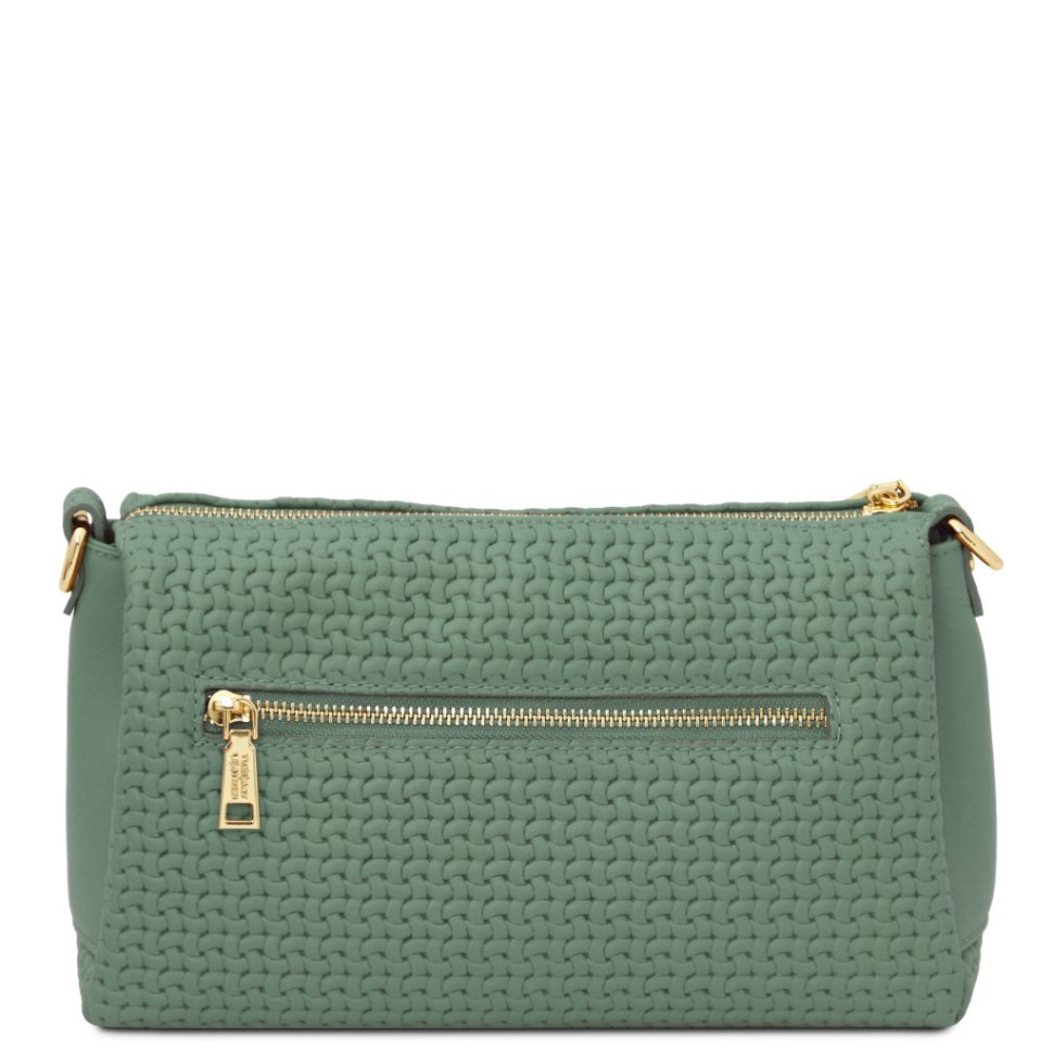 Dedalo Woven printed leather shoulder bag