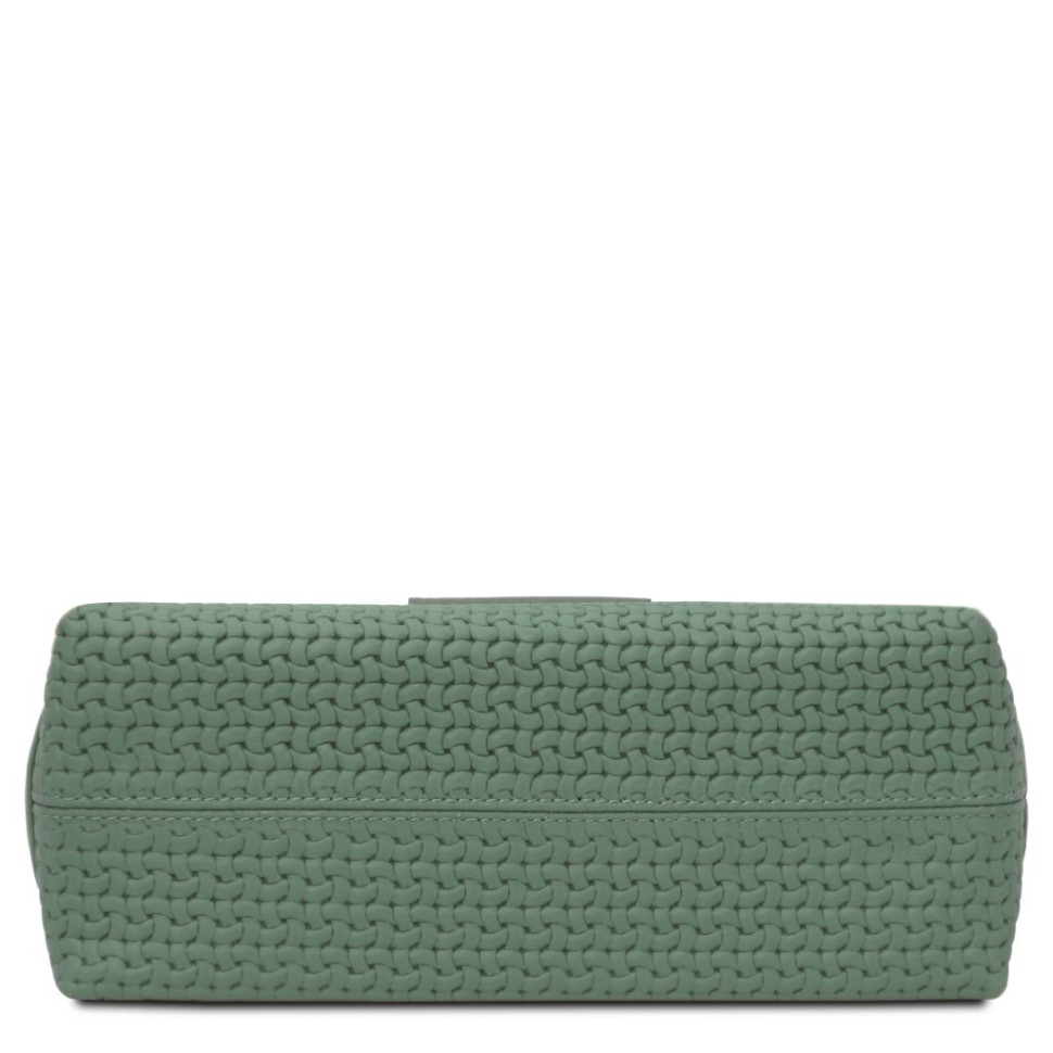 Dedalo Woven printed leather shoulder bag