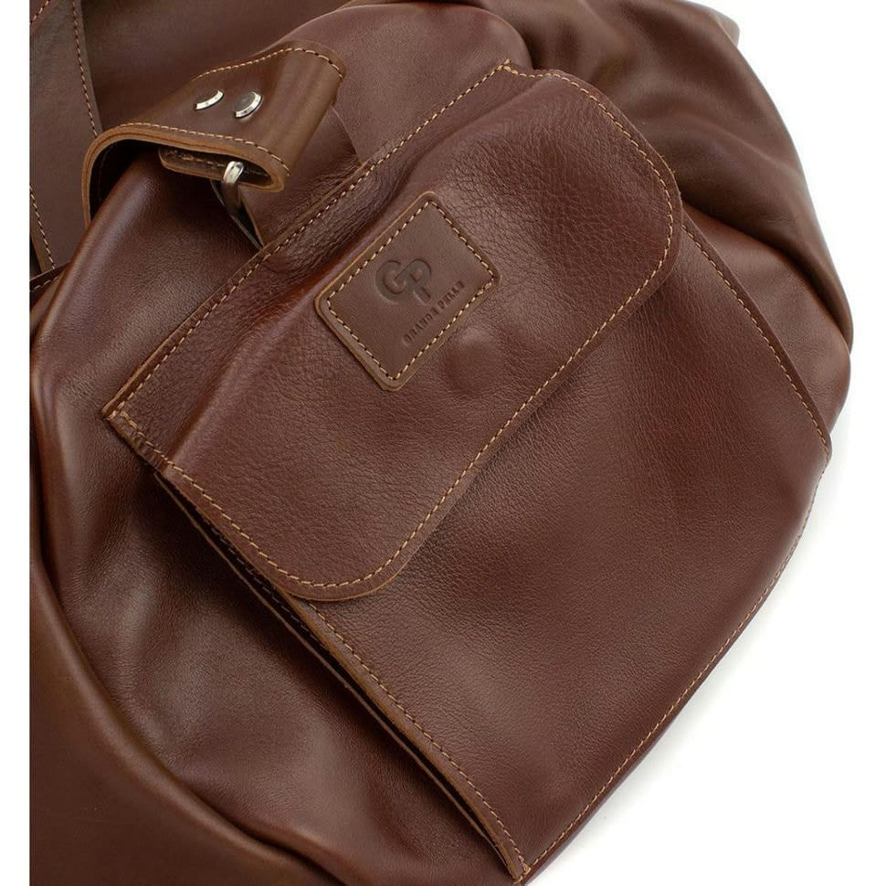 Мяка шкіряна дорожня сумка, колір теракот 760623 Grande Pelle