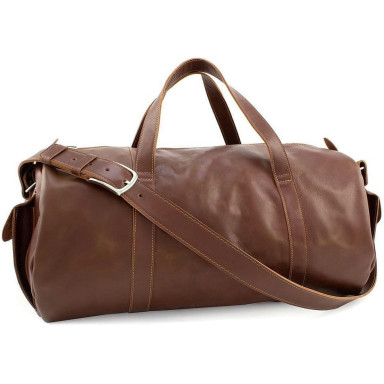 Terracotta Soft Leather Travel Bag 760623 Grande Pelle