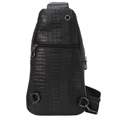 Кожаный рюкзак через плечо BUFFALO BAGS M9075A черный кроко