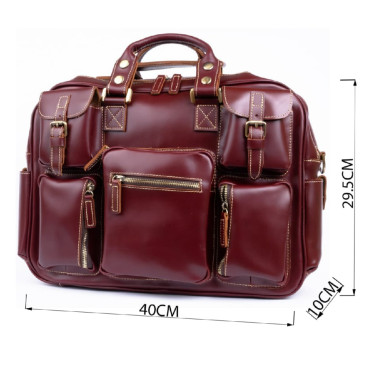 Дорожная сумка-портфель Vintage 14776 Бордовая