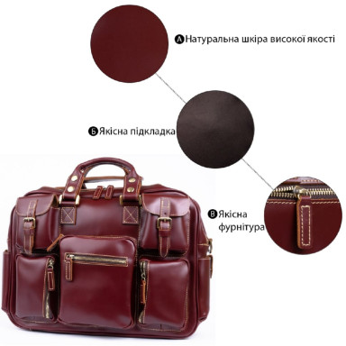 Дорожная сумка-портфель Vintage 14776 Бордовая