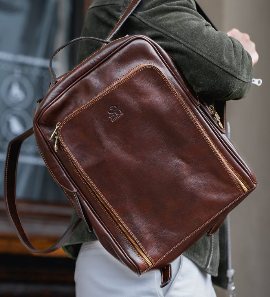 Шкіряний рюкзак - The Sun Also Rises - Коричневий колір - Time Resistance 1173801