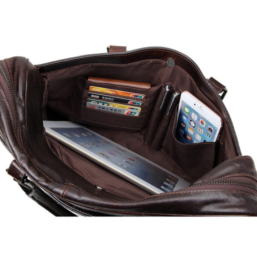 Містка шкіряна чоловіча сумка на кожен день 7349Q