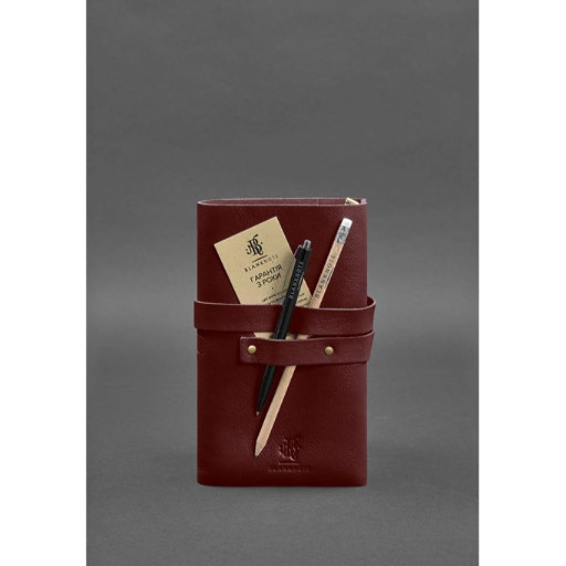 Шкіряний блокнот (Софт-бук) 1.0 бордовий