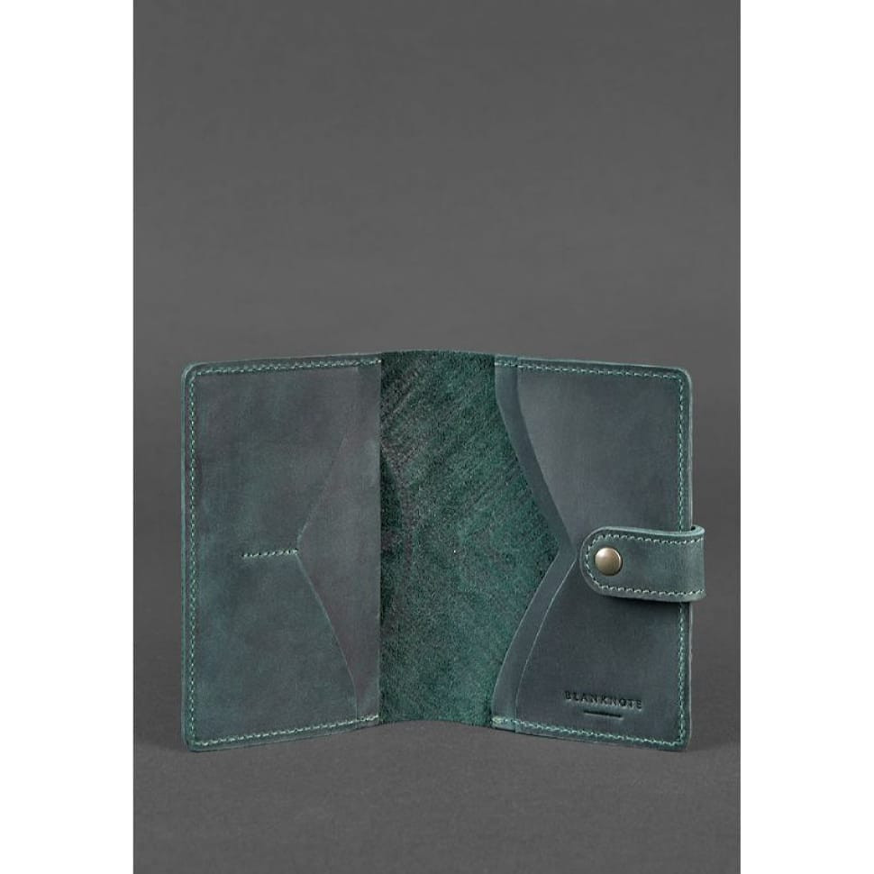 Женская кожаная обложка для паспорта 3.0 Инди зеленая