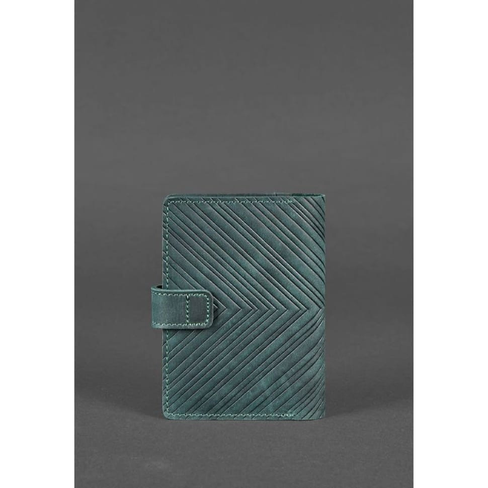 Женская кожаная обложка для паспорта 3.0 Инди зеленая