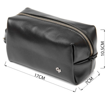Кожаная мужская косметичка GRANDE PELLE 11415 Черный