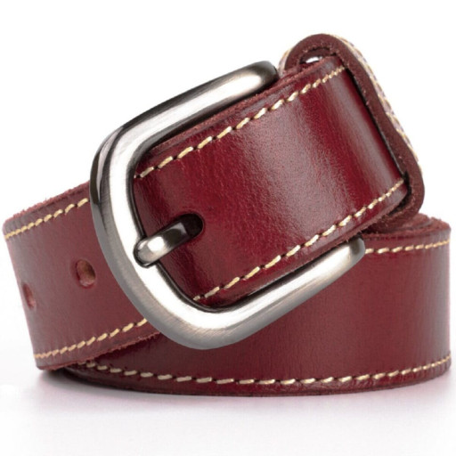 Батальний чоловічий ремінь із натуральної шкіри Vintage 20701 Коричневий