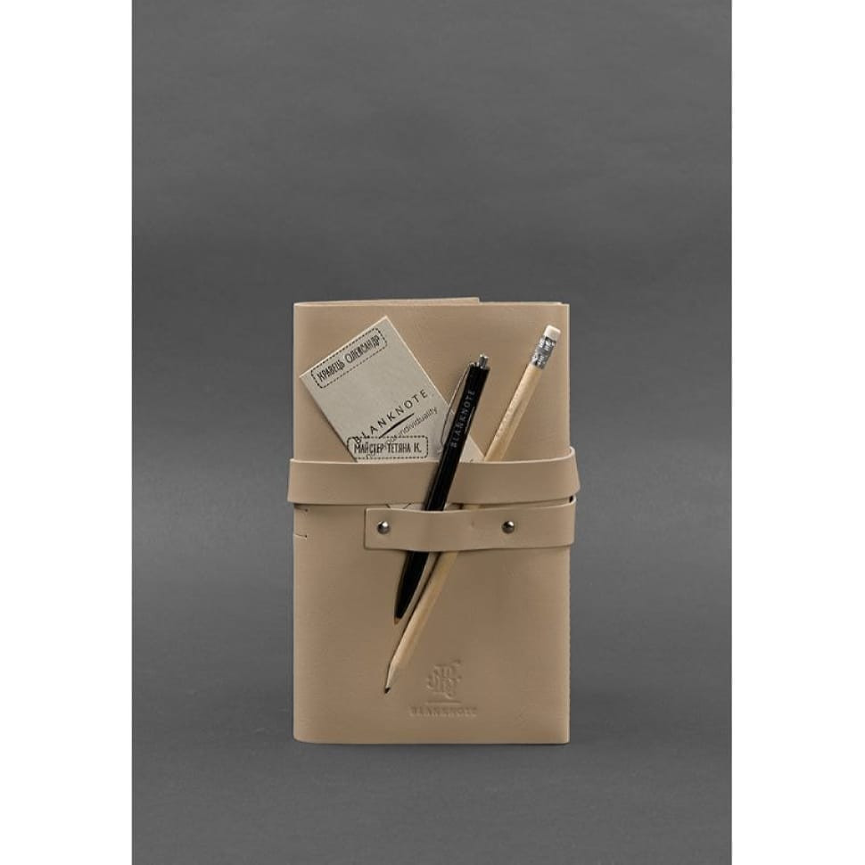 Жіночий шкіряний блокнот (Софт-бук) 1.0 Світло-бежевий