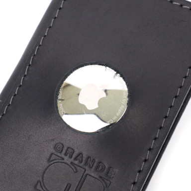 Надежный картхолдер с держателем для Apple AirTag из натуральной кожи GRANDE PELLE 11605 Черный