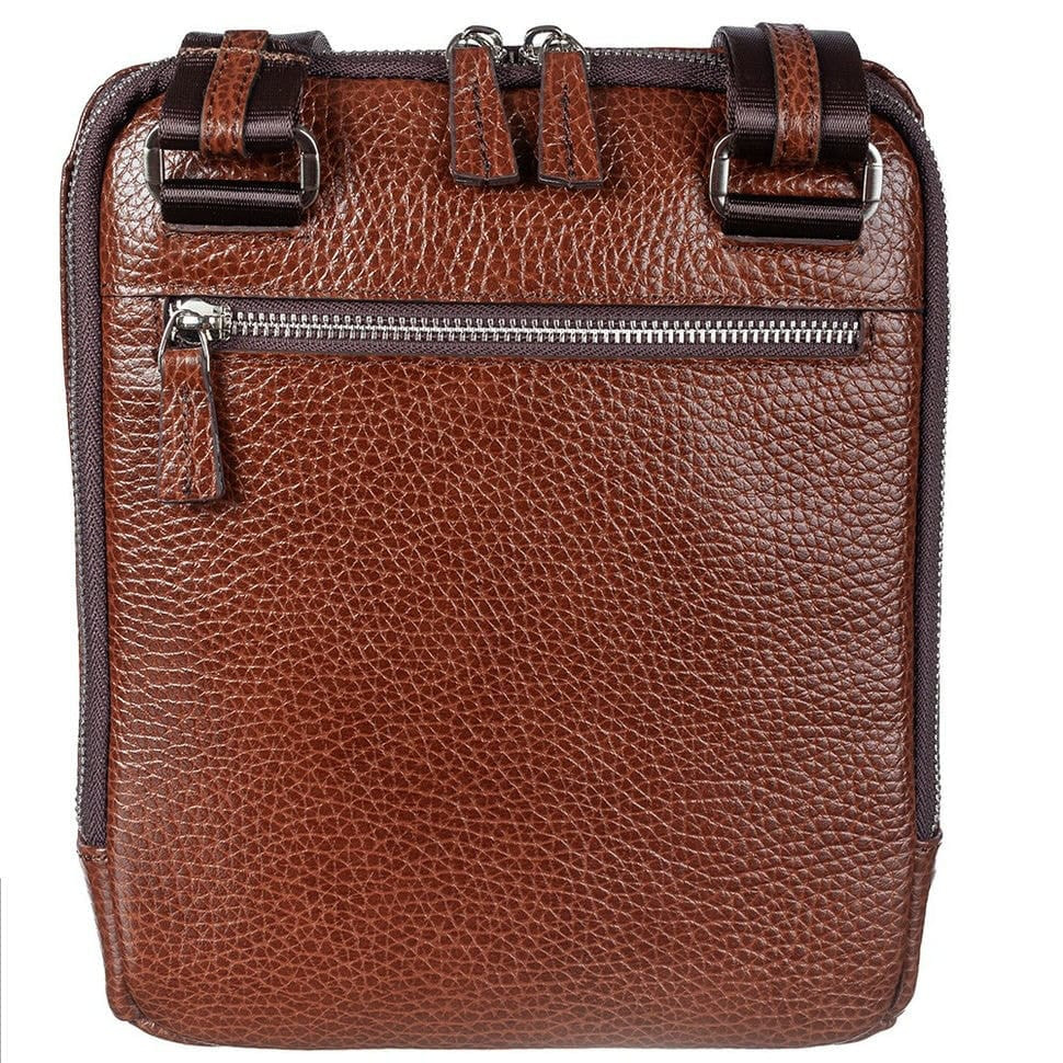 Барсетка мягкая кожаная DESISAN 1467-015 рыжий флотар