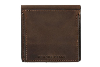 Lettera wallet with coin holder, brown Grande Pelle 537120