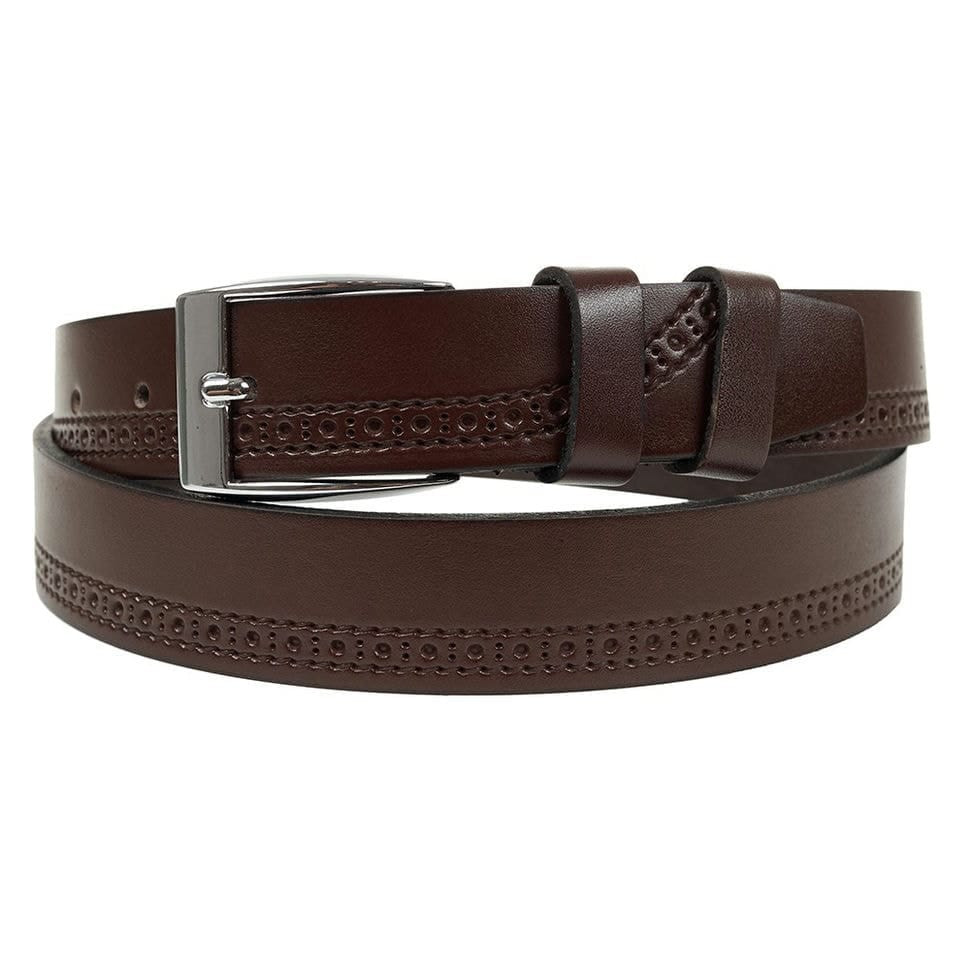 Шкіряний ремень YSK класика 3 см 1827-2 коричневий