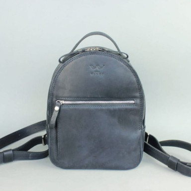 Groove S Leather Backpack Blue Vintage